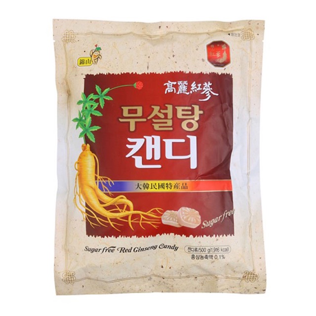 Kẹo hồng sâm Hàn Quốc không đường 500g