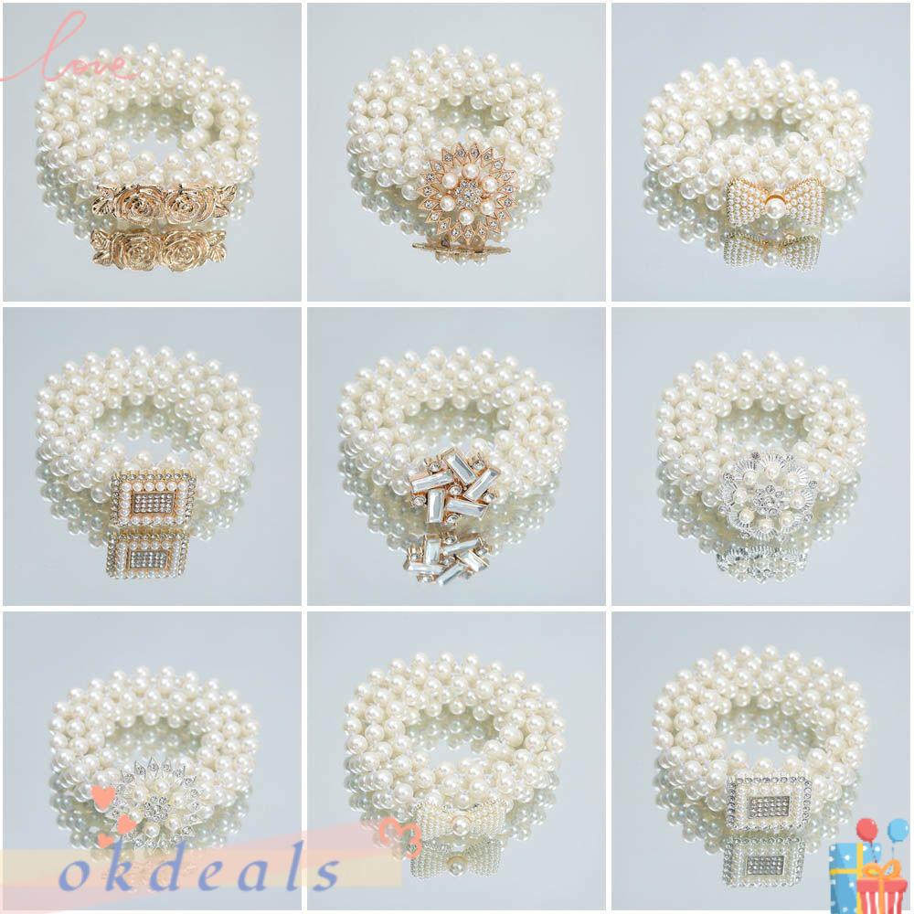 Thắt Lưng OKDEALS Blings|Thắt Lưng Đính Hạt Ngọc Trai Thời Trang Dành Cho Nữ
