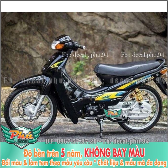 Tem rời Wave nhỏ xe đen (H) -1