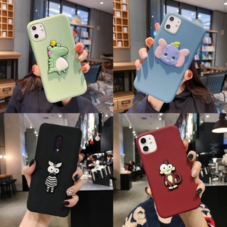 Ốp lưng OPPO A93 A91 A83 A71 A57 A39 A37 F7 F5 F1s Realme 5 3 Reno 2F 3 4 Pro 2020 Solid color Cute Animals Soft TPU Case Cover
