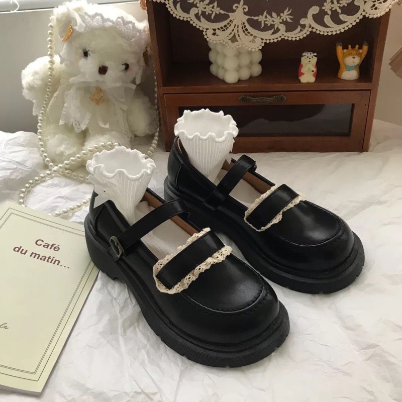 Giày Lolita Nữ Đế Cao 3cm  Quai REN Phong Cách Ulzzang Hàn Quốc  LLT009-ZOEE