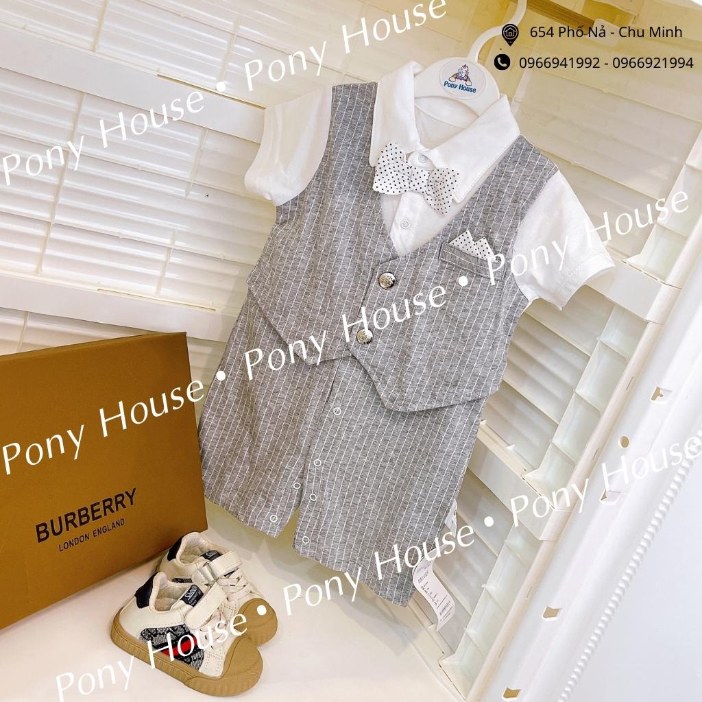 Body Công Tử Đùi Cộc Tay - Bộ Liền Thân Chất Cotton Siêu Mềm Mát Cho Bé Trai Size từ 0-3M đến 9-12M