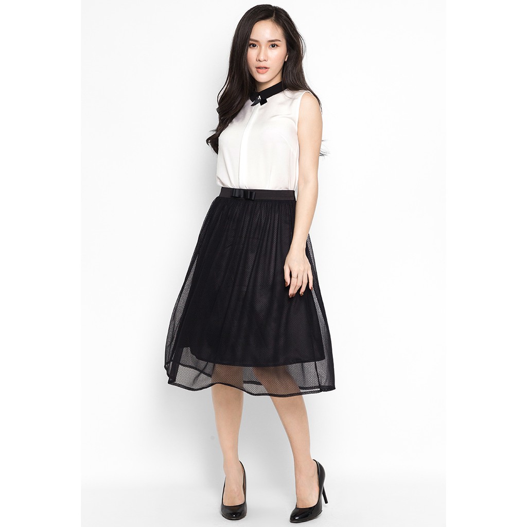 De Leah - Áo Nẹp Trước Cổ Nơ - Thời trang thiết kế