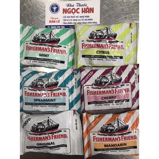 Kẹo Ngậm Cay Con Tàu FISHERMAN'S FRIEND Hỗ Trợ Giảm Ho Đau Họng Với Nhiều Hương Vị Gói 22 Viên Có Túi Zip