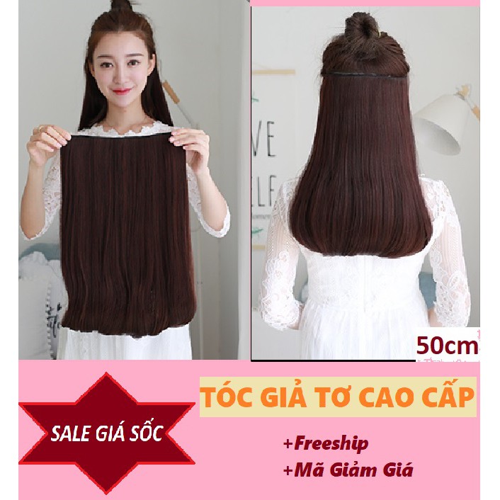 TÓC GIẢ NỮ ĐẸP 💕 FREESHIP 💕💕 Tóc giả kẹp cúp 50cm