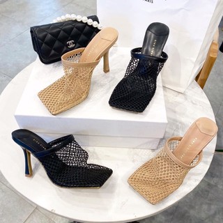 Guốc sục lưới mũi vuông gót nhọn fullbox