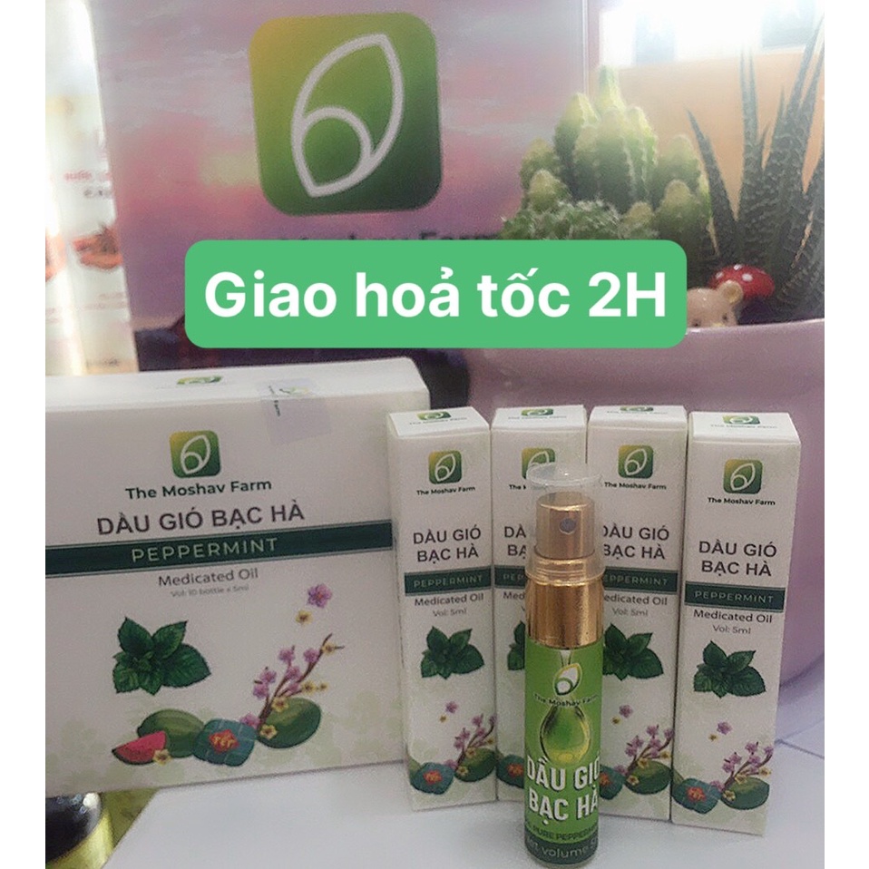 Dầu gió Bạc Hà The Moshav Farm, ngừa cảm, ngừa say xe mùi dịu nhẹ thơm lâu