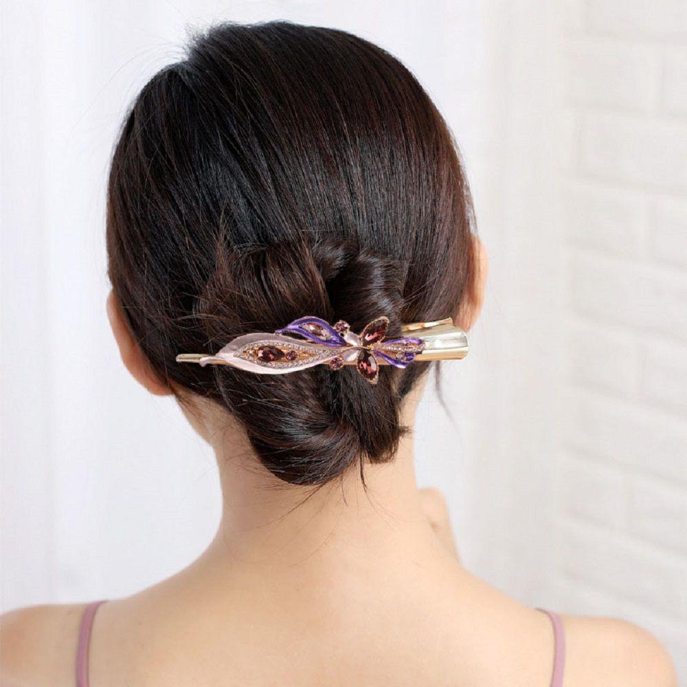Kẹp Tóc Hình Hoa Bằng Kim Loại Thời Trang Cho Nữ|Kẹp Tóc Đính Đá Lấp Lánh