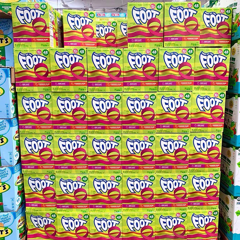 KẸO CUỘN TRÁI CÂY TỰ NHIÊN FRUIT BY THE FOOT HỘP 48 CUỘN HỘP 1.02KG