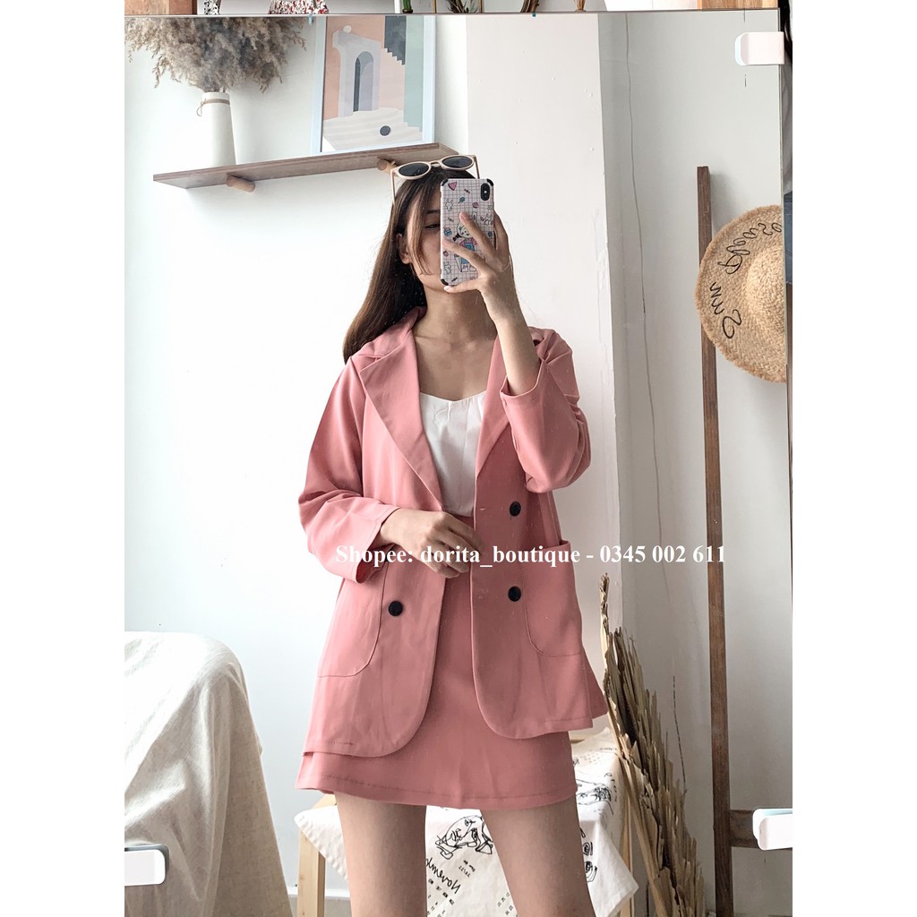 Set áo vest kèm chân váy nhiều màu, Set áo Blazer kèm chân váy - Dorita Boutique