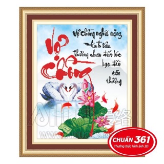 Tranh thêu chữ thập Vợ Chồng 53338 (52x63) chưa thêu