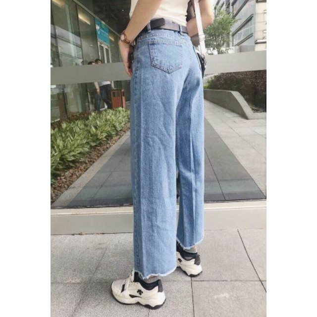 [Mã WASTUP5 giảm 10% tối đa 20K đơn 99K] Quần Jeans Nữ Ống Rộng Rách Lai Lửng PS 230 | BigBuy360 - bigbuy360.vn