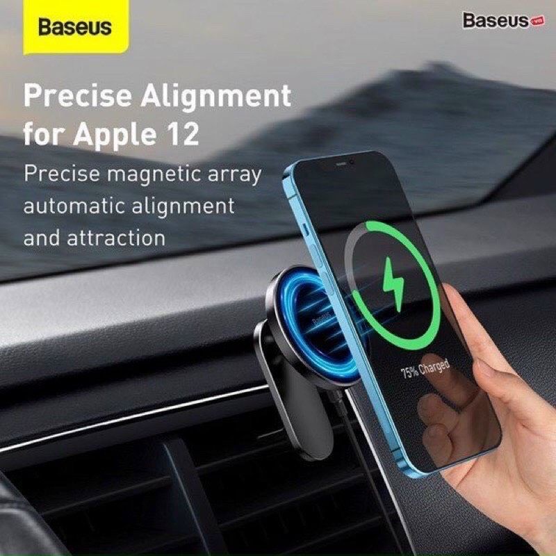 ✅Đế giữ điện thoại trên xe ô tô tích hợp nam châm và sạc không dây Baseus Big Energy Car Mount Wireless Charger (15W)