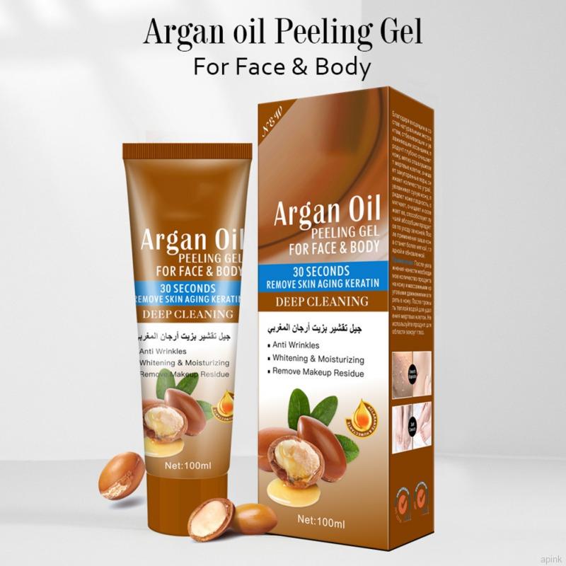 [Hàng mới về] Gel dầu Argan tẩy tế bào chết + keratin dưỡng ẩm làm sạch sâu dạng bóc 100ml