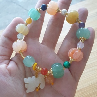 Vòng tay đá ngọc hoàng long mix tỳ hưu