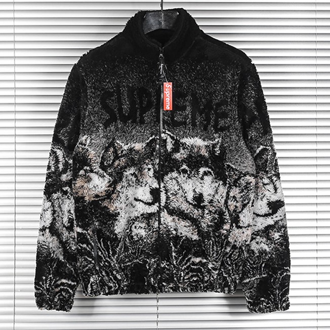 ⚡️ - Áo khoác Supreme Fleece Wolf Jacket Black cao cấp full tag túi, áo khoác Supreme PLV1