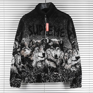⚡️ - Áo khoác Supreme Fleece Wolf Jacket Black cao cấp full tag túi, áo khoác Supreme PLV1
