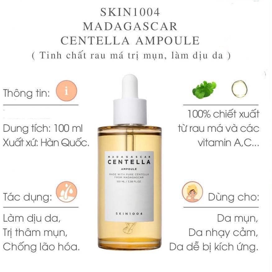 Serum tinh chất rau má skin1004 Madagascar Centella 55ml/100ml chính hãng