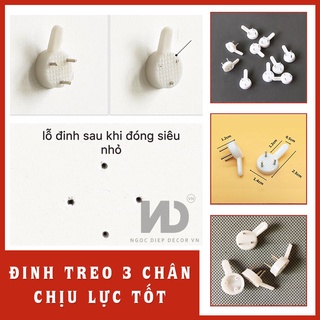 Bộ 10 đinh 3 chân chuyên dụng treo tranh ảnh không cần khoan tường
