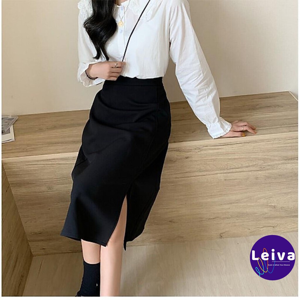 Chân váy dài chữ a công sở Ulzzang hàn quốc, Chân váy công sở nữ chữ a dài vintage xẻ tà suông lưng cao phong cách midi | BigBuy360 - bigbuy360.vn