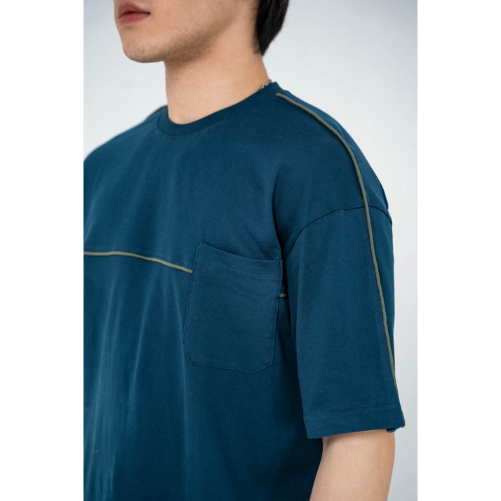 Áo Thun BOO Nam Dáng Loose Vải Cotton Cao Cấp Phối Lé Màu Sắc Cá Tính