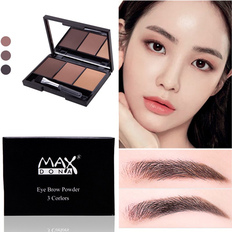 [Hàng mới về] Bảng bột tán chân mày 3 màu kèm cọ tiện lợi | BigBuy360 - bigbuy360.vn
