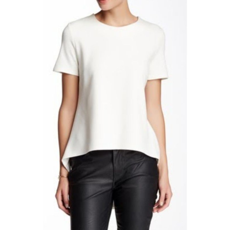 Áo thun phối voan vạt đuôi tôm Bardot size L
