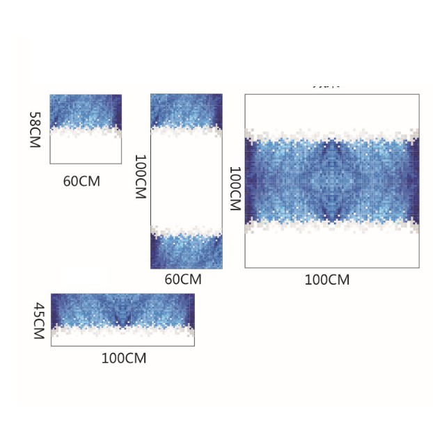Decal dán kính cao cấp - Thủy tinh thể Xanh ( 60x58cm )