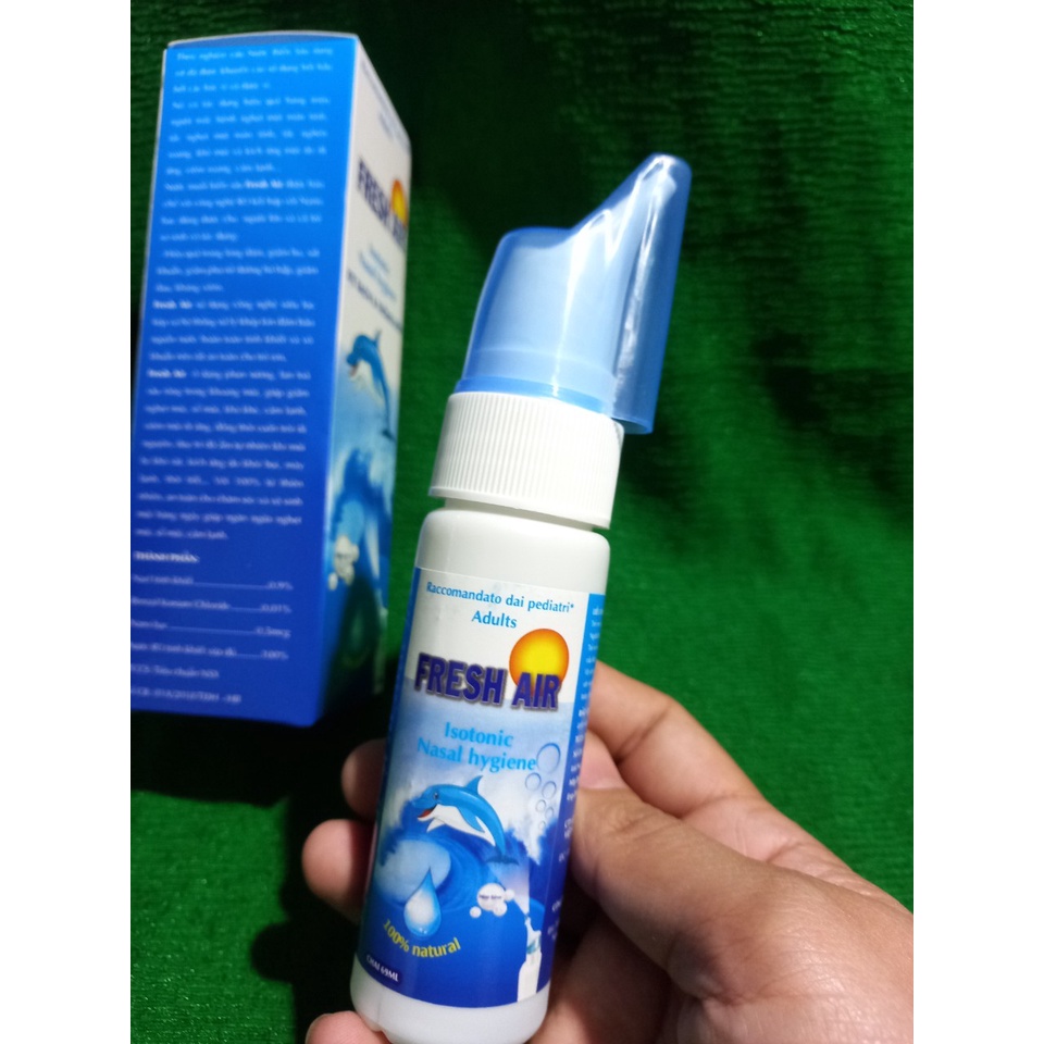 Xịt mũi cá heo xanh FRESH AIR xịt sạch &amp; thông mũi ( chai 69ml)