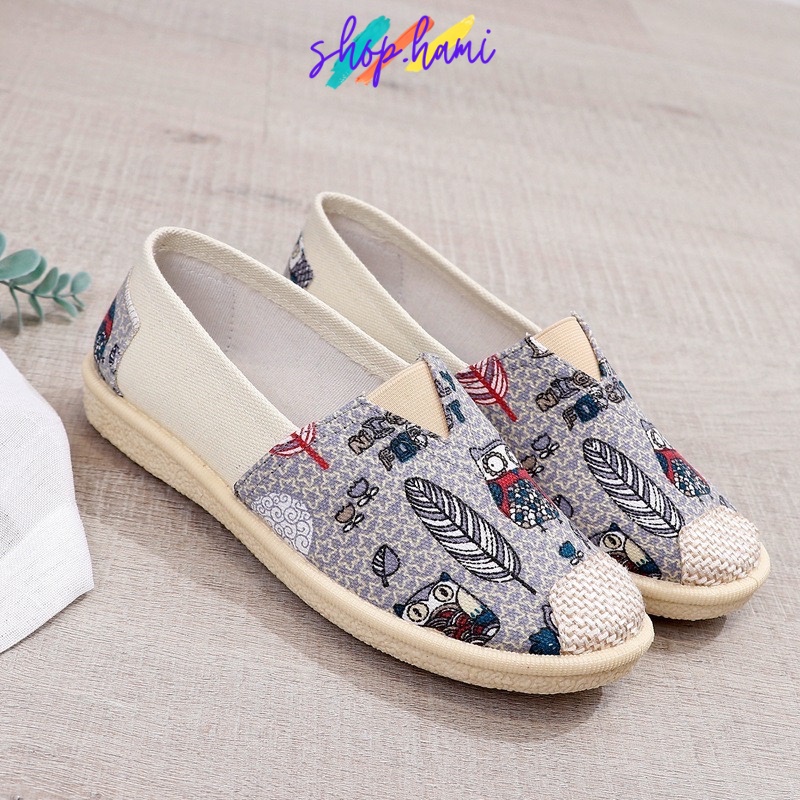 Giày Slipon Nữ Đẹp Với Nhiều Họa Tiết Siêu Xinh Có Đủ Size Từ 35-40 SHOP HAMI G10