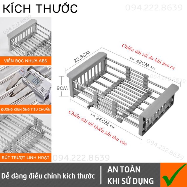 Khay gắn chậu rửa đa năng - Rổ trượt thông minh, tiện ích