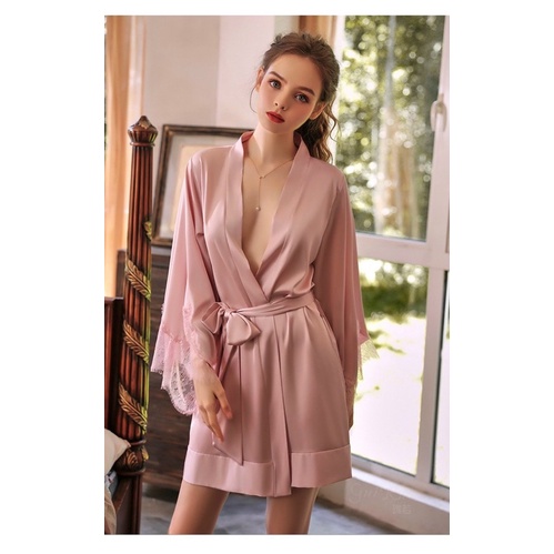 Áo choàng viền ren sang trong quyến rũ, áo choàng lẻ thắt dây gợi cảm | BigBuy360 - bigbuy360.vn