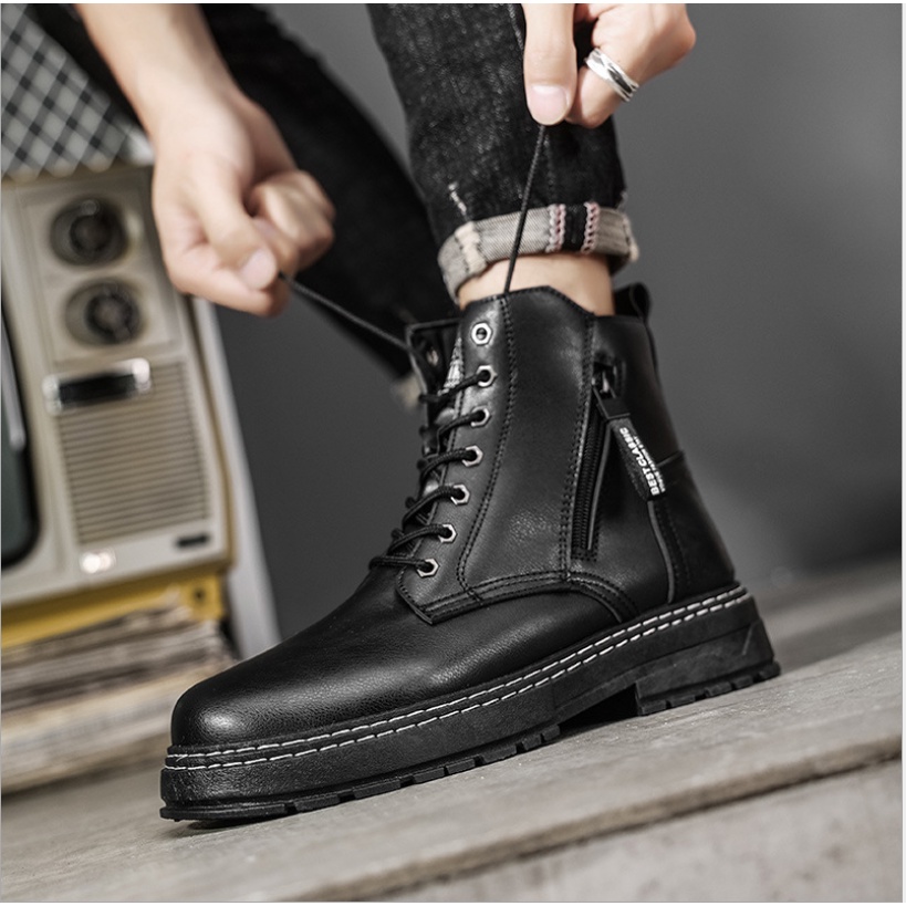 (VIDEO THẬT HÀNG TUYỂN CHỌN) - Giày bốt nam bốt cổ cao khóa zip phiên bản Martin boots zip 2022 | BigBuy360 - bigbuy360.vn