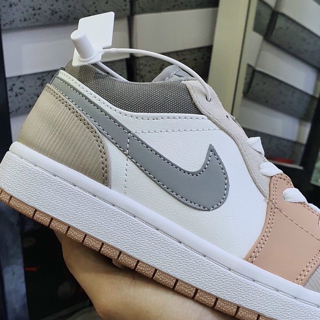 Giày thể thao jordan 1 milan cổ thấp, Giày jd1 milan màu hồng phấn mới bản đẹp