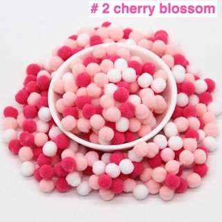 100 viên pompom màu pastel 2cm