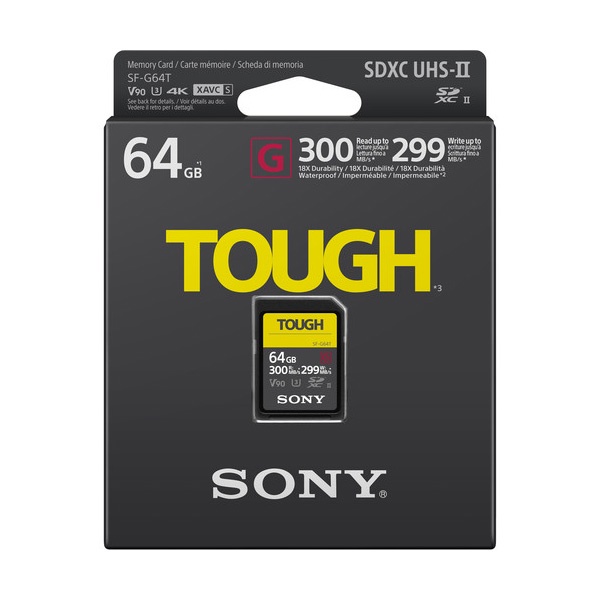 Thẻ nhớ Sony SF-G Tough UHS-II SDXC 64GB (Chính Hãng) - Bảo hành 12 tháng chính hãng Sony