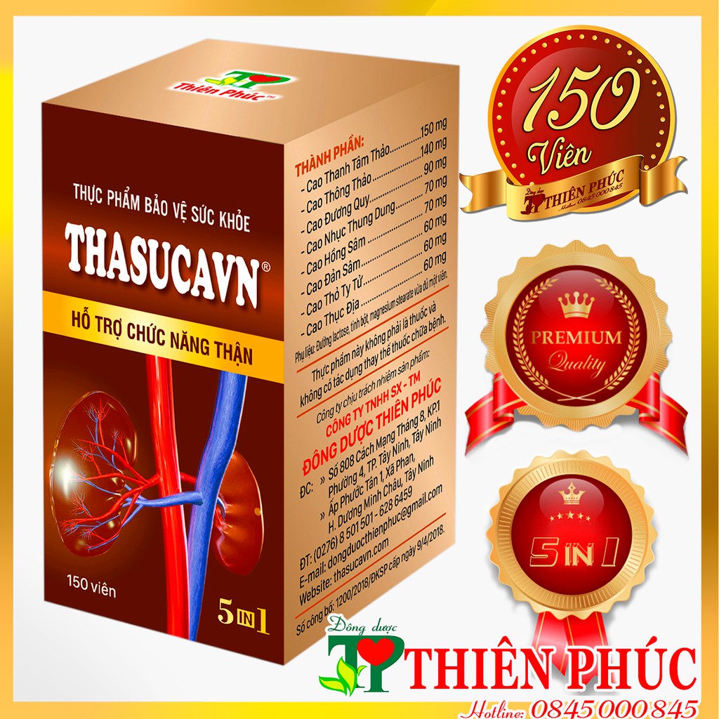 THASUCAVN (Hộp 150 viên) – BỔ THẬN VÀ PHỤC HỒI CHỨC NĂNG THẬN - Sản Phẩm Của Công Ty TNHH SX TM Đông Dược Thiên Phúc | BigBuy360 - bigbuy360.vn