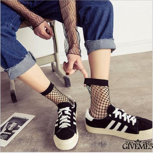 Vớ lưới cao qua mắt cá chân viền mềm mại thời trang