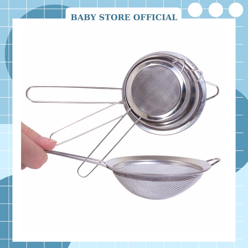 ☘Deal Shock☘ Rây lọc bột, Rây cháo cho bé Ăn Dặm Inox Không Rỉ Size trung 12cm DiCi Kids Shop