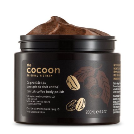 Cà phê Đắk lắk làm sạch da chết COCOON 200ml (Dak lak coffee body polish)