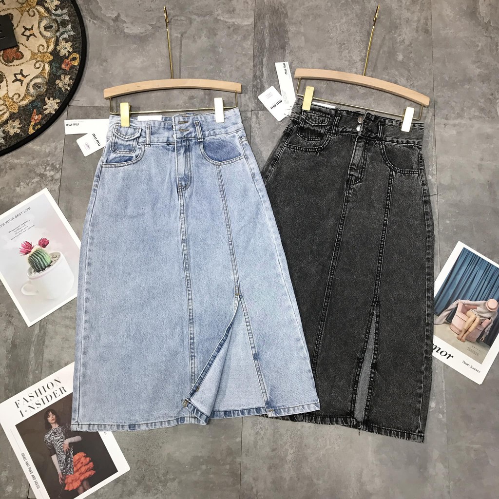 Chân váy jeans xẻ lệch mã 1250-1251 ( kèm ảnh thật) | BigBuy360 - bigbuy360.vn