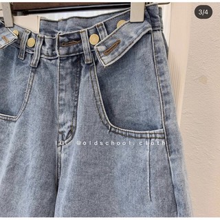 💯Quần Jeans Ngố Nút Gài