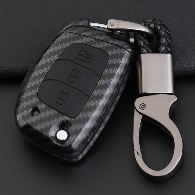 ốp chìa khóa Carbon i10, Elantra, Tucson (chìa cơ và khóa thông minh)