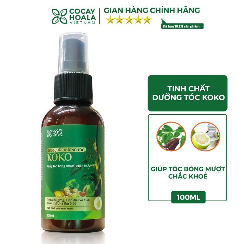 Tinh chất dưỡng tóc, xịt dưỡng mọc tóc KOKO Cocayhoala - Ngăn rụng tóc -Giúp tóc mềm mượt - 100ml CỎ CÂY HOA LÁ