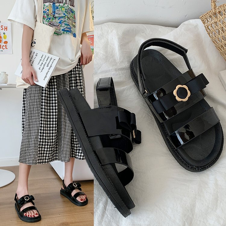 Xăng đan Nữ Quai Ngang Đính Nơ Xinh Xắn