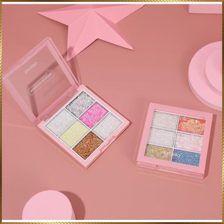 Phấn mắt 6 ô vuông Lameila ,bảng phấn mắt nhũ đẹp cho đôi mắt long lanh quyến rũ