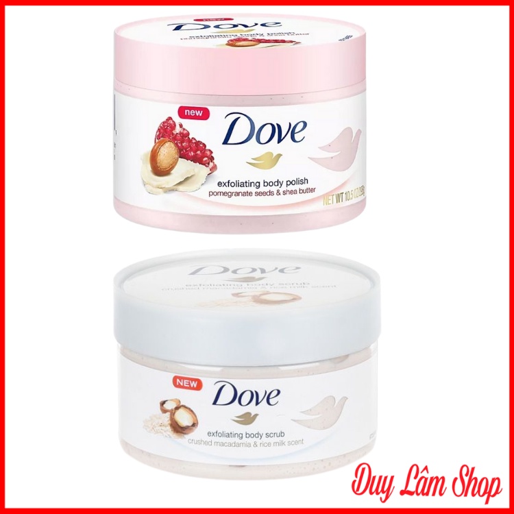 Tẩy Da Chết Toàn Thân DOVE Exfoliating Body Polish 255ml Macca Và Lựu Bơ của Đức