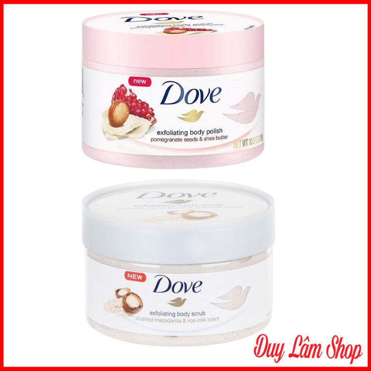 Tẩy Da Chết Toàn Thân DOVE Exfoliating Body Polish 255ml của Đức 2 vị lựu đỏ ,mắc ca