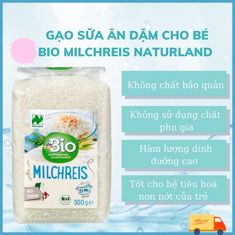 Gạo ăn dặm hữu cơ DM BIO MilchReis Đức an toàn cho bé ăn dặm