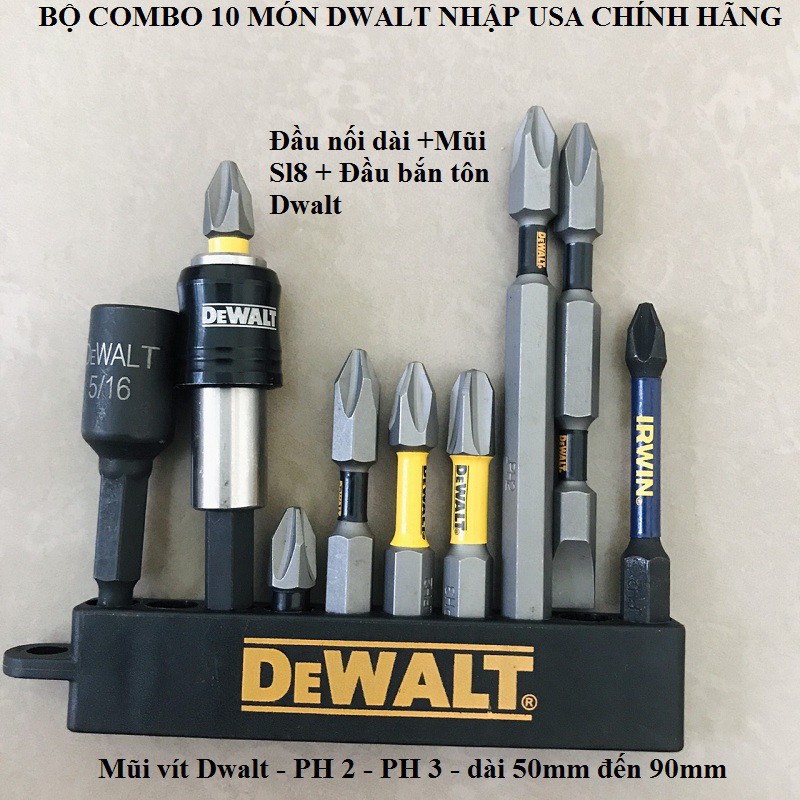 Bộ 10 Món Mũi Vít DeWalt Chính Hãng USA Có Từ